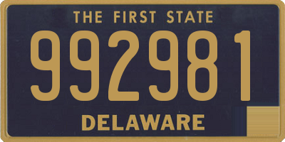 DE license plate 992981