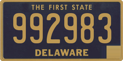 DE license plate 992983