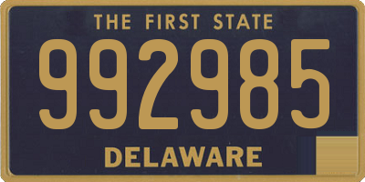 DE license plate 992985