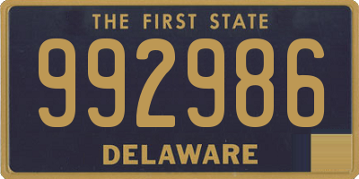 DE license plate 992986