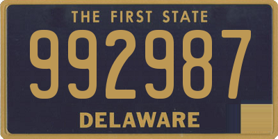 DE license plate 992987