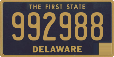 DE license plate 992988