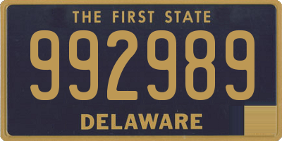 DE license plate 992989