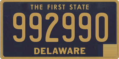 DE license plate 992990