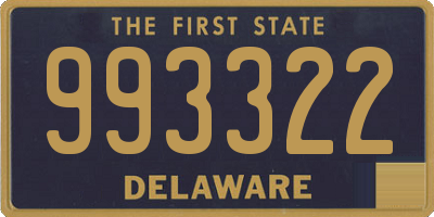 DE license plate 993322