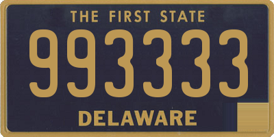 DE license plate 993333