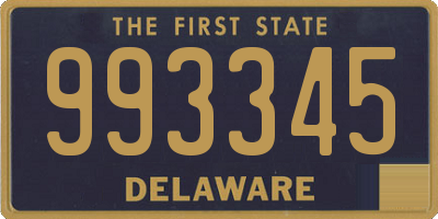 DE license plate 993345