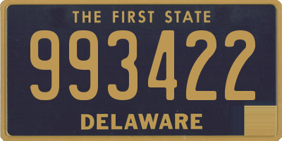 DE license plate 993422