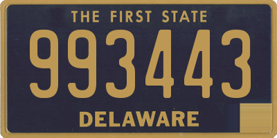 DE license plate 993443