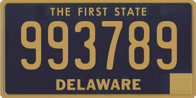 DE license plate 993789