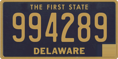 DE license plate 994289