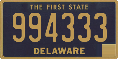 DE license plate 994333