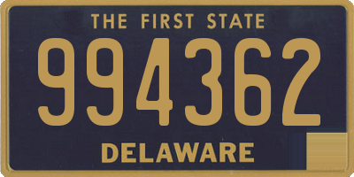 DE license plate 994362