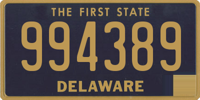 DE license plate 994389