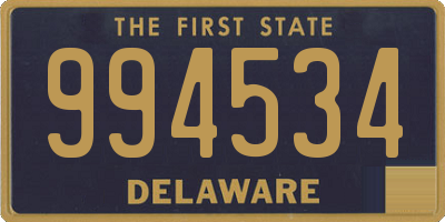 DE license plate 994534