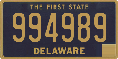 DE license plate 994989