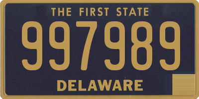 DE license plate 997989