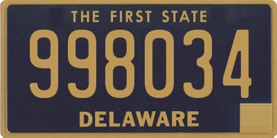 DE license plate 998034