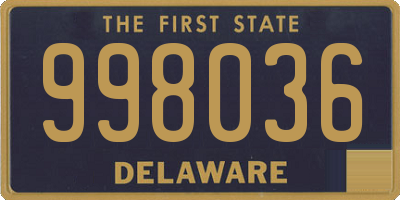 DE license plate 998036