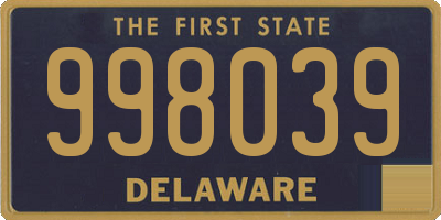 DE license plate 998039