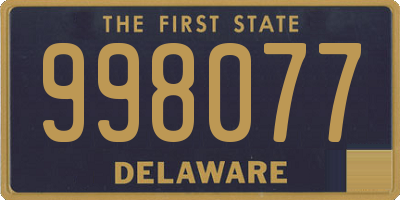 DE license plate 998077