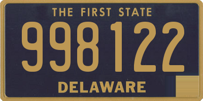 DE license plate 998122