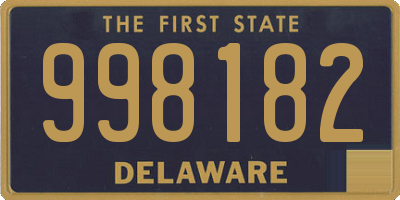 DE license plate 998182