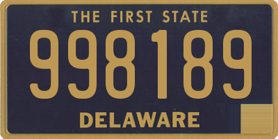 DE license plate 998189