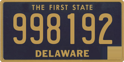 DE license plate 998192