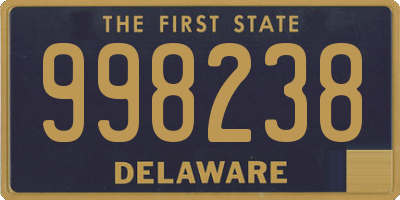 DE license plate 998238