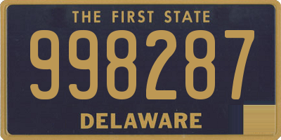 DE license plate 998287