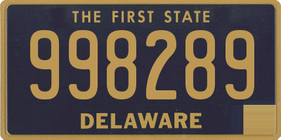 DE license plate 998289