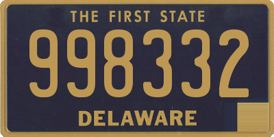 DE license plate 998332