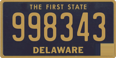 DE license plate 998343