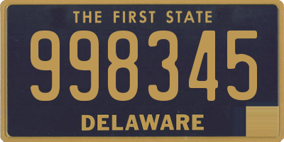 DE license plate 998345