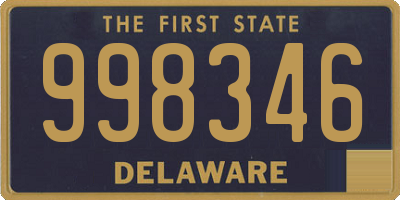 DE license plate 998346