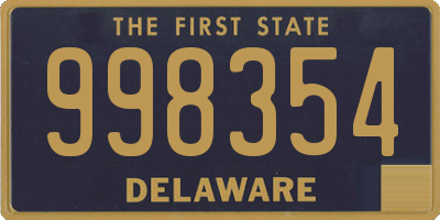 DE license plate 998354