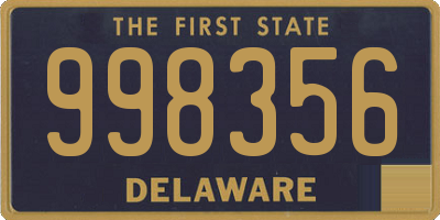 DE license plate 998356