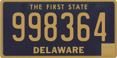 DE license plate 998364