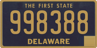 DE license plate 998388