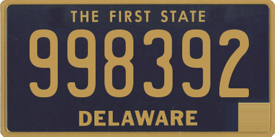 DE license plate 998392