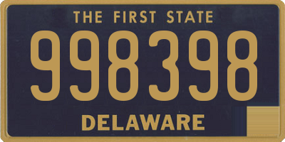 DE license plate 998398