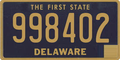 DE license plate 998402