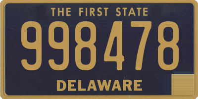 DE license plate 998478