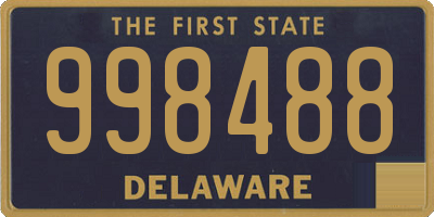 DE license plate 998488