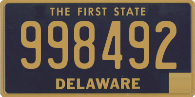 DE license plate 998492