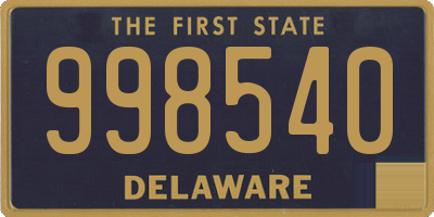 DE license plate 998540