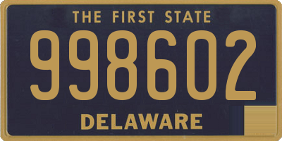 DE license plate 998602