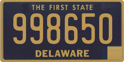 DE license plate 998650