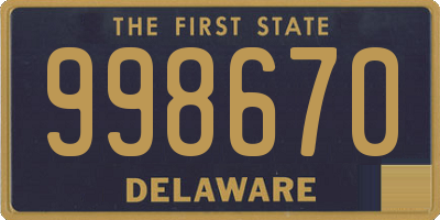 DE license plate 998670